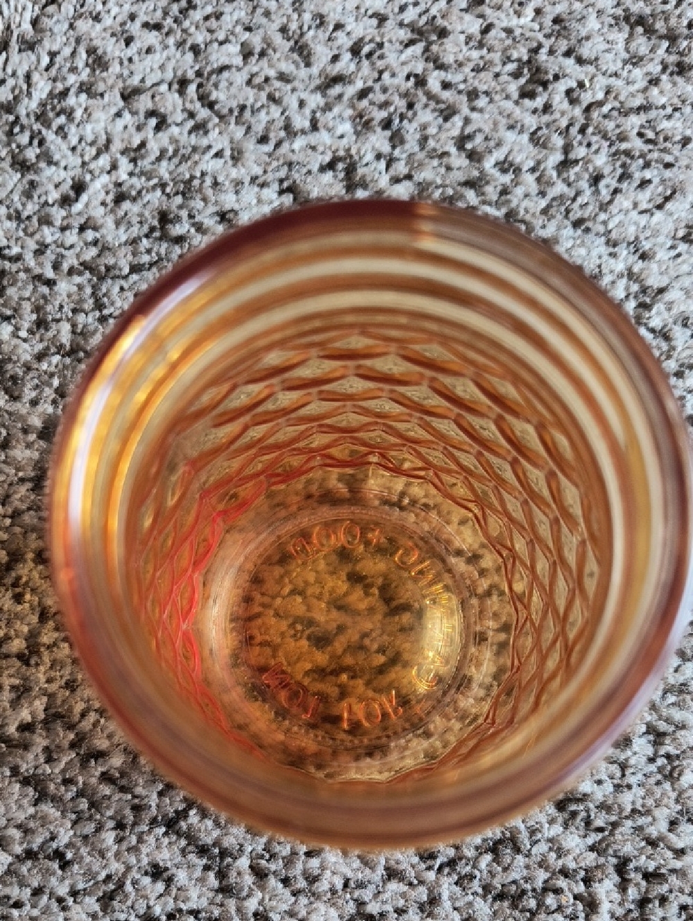 Amber Carnival Glass Tumbler